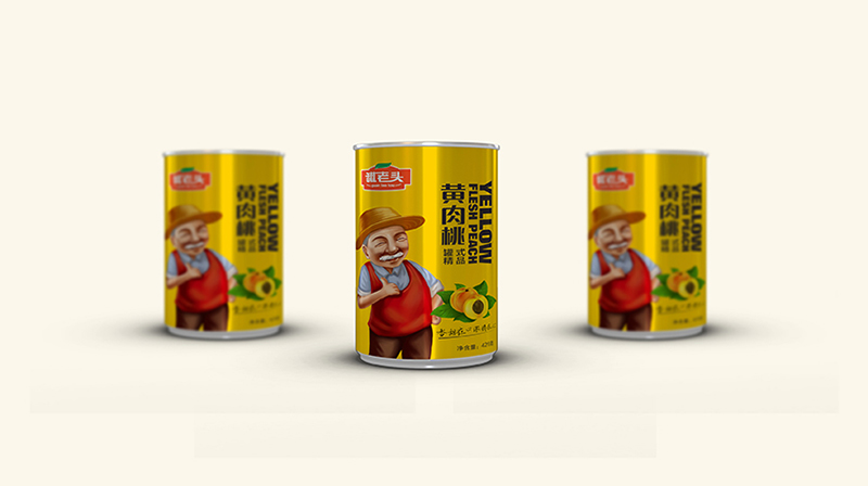 罐老头黄肉桃食品包装设计